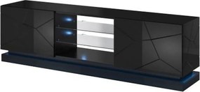 Comoda TV QIU, negru, 200x40x57 cm