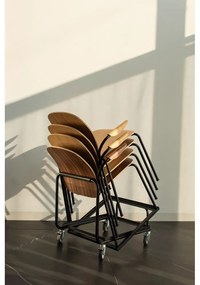 Scaune de dining în culoare naturală cu cotiere/stivuibile 2 buc. cu aspect de lemn de stejar Book – Gazzda