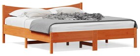 3216362 vidaXL Cadru de pat cu tăblie, maro ceruit, 180x200 cm, lemn masiv pin
