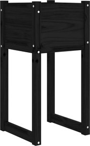 vidaXL Jardinieră, Negru, 40x40x81 cm, lemn masiv de pin