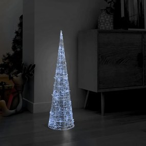 Piramida decorativa con de lumini cu LED alb rece 90 cm acril 1, Alb rece, 90 cm
