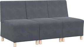 vidaXL Unitate Sofa Modulară Fără Brațe 3 pcs Gri închis