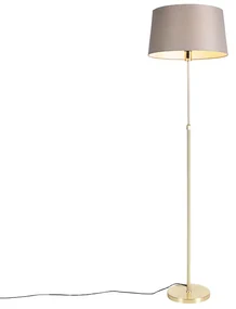 Lampă de podea auriu/alamă cu abajur din in taupe 45 cm - Parte