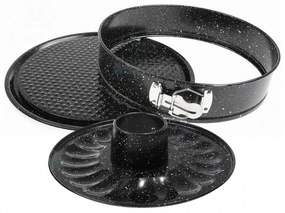 Forma pentru blat si chec Kinghoff KH 1780, 28 cm, Fund detasabil, Otel, Negru