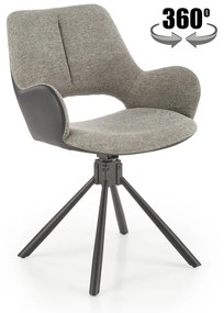 Scaun tapitat K494 gri/negru