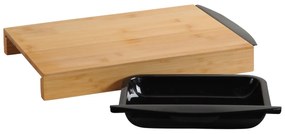 Kesper 58350 Placă de bambus cu tăviță, negru,  41x 25,5 x 4 cm