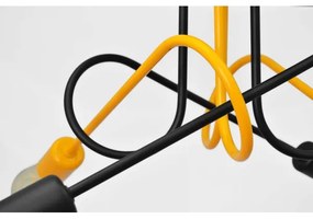 Lustră aplicată OXFORD 4xE27/15W/230V neagră/galbenă