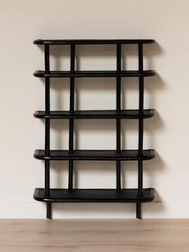 Etajera de perete din rattan, negru,"Pigmento"