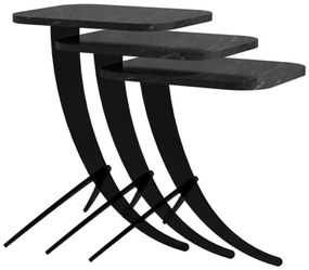 Masă pliabilă Pion Black Marble, 3 buc