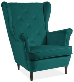 Fotoliu tapitat catifea Culoare Bej / Wenge LADY MATT VELVET