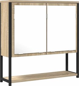 vidaXL Oglindă pentru baie cu raft Pe perete Bej 60 x 16 x 60 cm