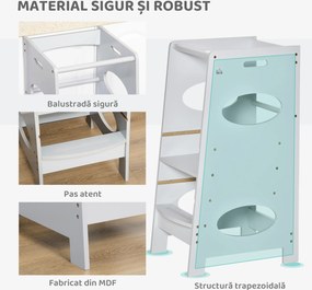 HOMCOM Turn de Învățare pentru Copii cu Înălțime Reglabilă pe 3 Nivele, 40x50x90 cm, Gri | Aosom Romania