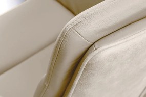 Set de 2 scaune pivotante Big George piele si microfibra bej