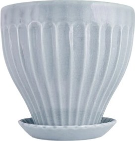 Oală decorativă vintage din ceramică stoneware, albastru deschis „Anna