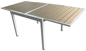 Masă de grădină extensibilă DARIO (alb oțel + gri) (pentru 4-8 persoane). 1091738