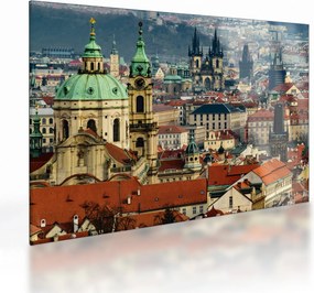 Tablou pe sticlă - Panorama din Praga (70x50 cm)