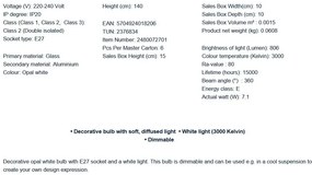 Bec decorativ Deco E27 G95 Dimabil