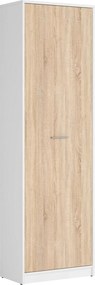 Dulap NEPO PLUS, stejar sonoma/alb, PAL, cu o usa, 60x34x197 cm