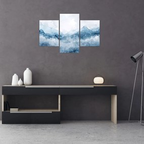 Tablou - Nori și valuri, acuarelă (90x60 cm)