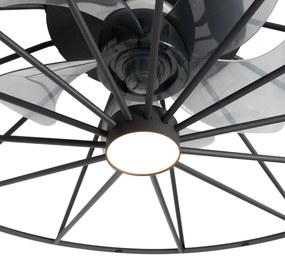 Ventilator de tavan negru inclusiv LED cu telecomandă - Yaran