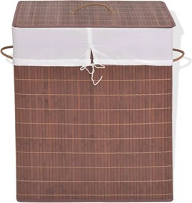 vidaXL Coș de rufe din bambus, dreptunghiular, maro