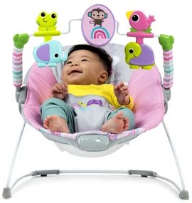 Leagăn cu vibrații pentru bebeluși PINK PARADISE Bright Starts