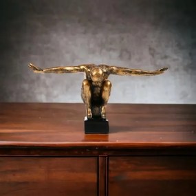 Decorațiune de masă 25x41x20 cm, rășină/patină aurie