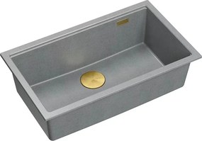 Chiuveta compozit sub blat Quadron Logan 110 gri - auriu 76x44 cm
