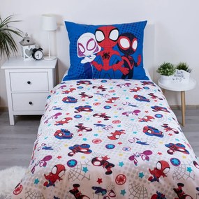 Lenjerie de pat pentru copii albastră din bumbac pentru pat de o persoană 140x200 cm Spidey – Jerry Fabrics