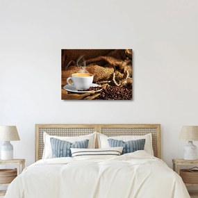 Tablou pe sticlă - O ceașcă de cafea (70x50 cm)