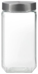Borcan depozitare cu capac inox 2.2L, patrat, Milos