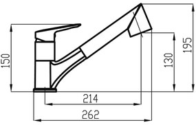 Novaservis - Baterie chiuvetă METALIA cu duș extractibil, crom lucios