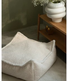 Fotoliu puf pentru copii crem cu tapițerie din țesătură bouclé Square – Wigiwama