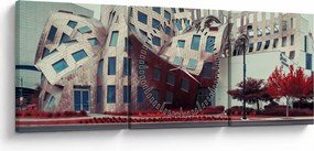 Tablou - construcție arhitectonică (cu ceas) (90x30 cm)