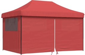 vidaXL Cort pliabil pentru petreceri cu 4 pereți laterali roșu vișiniu