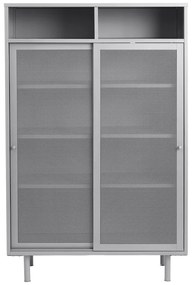 Dulap gri din metal cu ușă glisantă 90x140x40 cm Veep – Unique Furniture