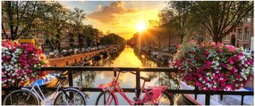 Tablou - Răsărit de soare la Amsterdam (120x50 cm)