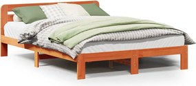 vidaXL Cadru de pat fără saltea, maro ceruit 140x200 cm lemn masiv pin