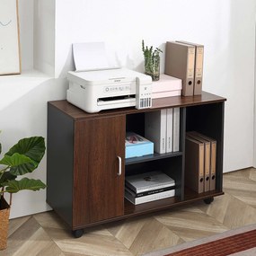 HOMCOM Dulapior Birou Elegant cu Design Funcțional, 100x40x66cm, Nuc Gri | Aosom Romania