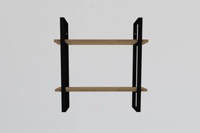 Raft BUBA, stejar/negru, PAL melaminat, 70x22x70 cm