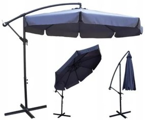Umbrelă pliabilă gri închis pentru grădină 350cm
