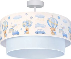 Brilagi-LED Lustră aplicată pentru copii BOBO, 1xE27/60W/230V, Ø 40 cm, crem/albastru, cu ursuleț