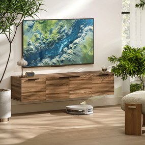 HOMCOM Comodă TV de până la 65" Stil Industrial cu 3 Dulapuri, Maro | Aosom Romania