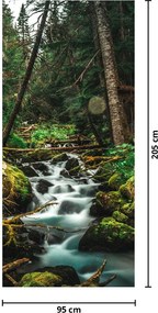 Fototapet pentru ușă - Pârâu în pădure (95x205cm)