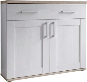 Comoda PROVENSAL, PAL melaminat, alb/stejar San Remo, 96x38x91 cm