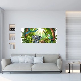 Tablou - Animăluțe vesele (120x50 cm)