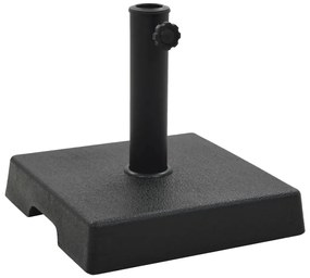 vidaXL Suport umbrelă de soare, negru, 8 kg, polirășină, pătrat