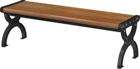 Outsunny Bancă de Grădină 2 Locuri, Bancă cu Cadru din Metal și Efect de Lemn, Mobilier pentru Grădină, Terasă, Parc | Aosom Romania