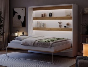 Pat rabatabil Devesto Horizontal Wall 160 Artisan Eiche LED, 200x160 cm – Artisan Eiche