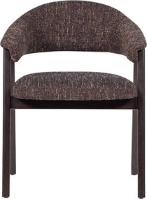 Scaun de dining maro închis cu cotiere tapițat Tunar – WOOOD